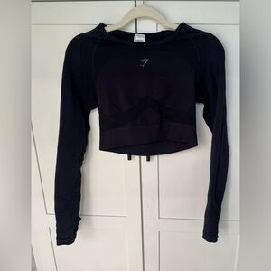 Black Gymshark Long Sleeve Crop Top